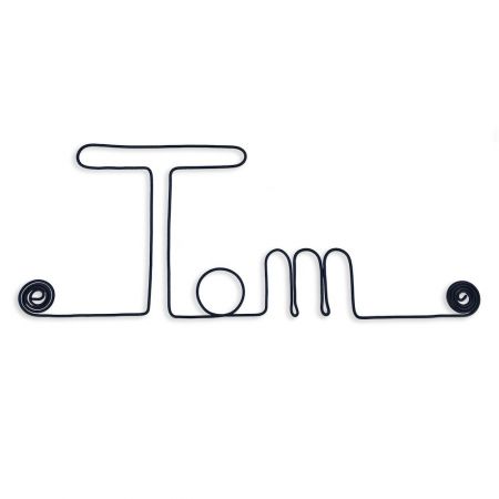 Prénom en fil de fer " Tom " - à punaiser - Bijoux de mur