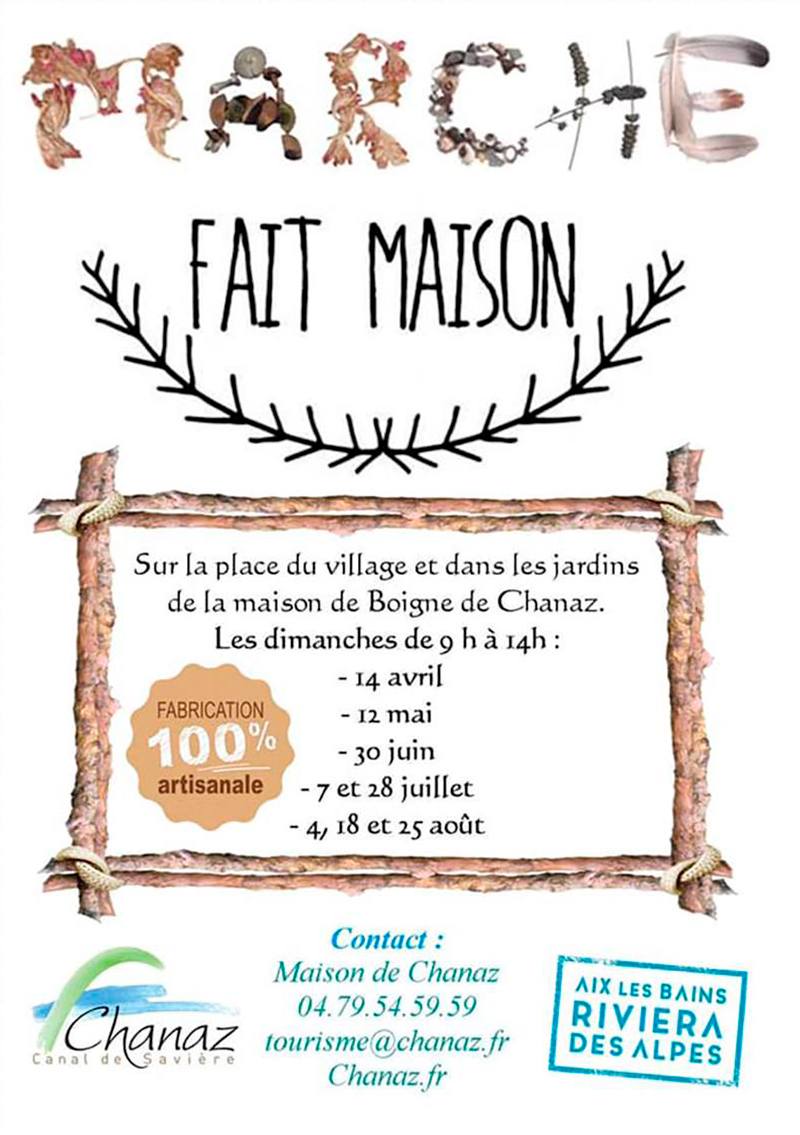 Affiche du marché du fait main de Chanaz en 2019