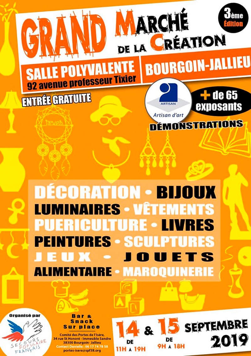 Affiche du Grand marché de la création de Bourgoin-Jallieu en 2019
