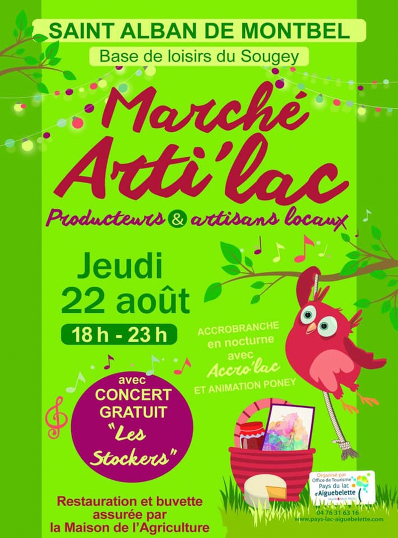 Affiche du marché de la maison du lac à Nances au lac d'Aigubelette en 2019