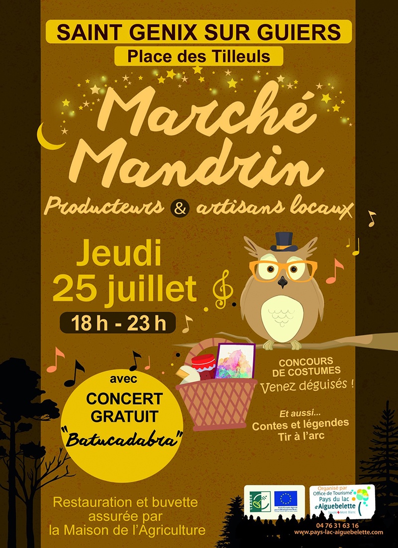 Affiche du marché mandrin de Saint Genix sur Guiers en 2019