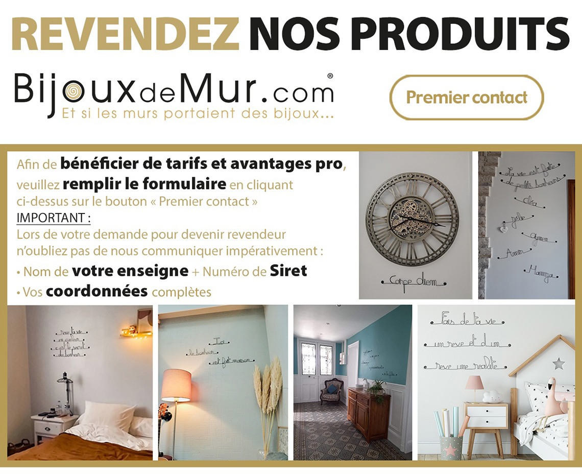 Boutique revendeurs Bijoux de mur