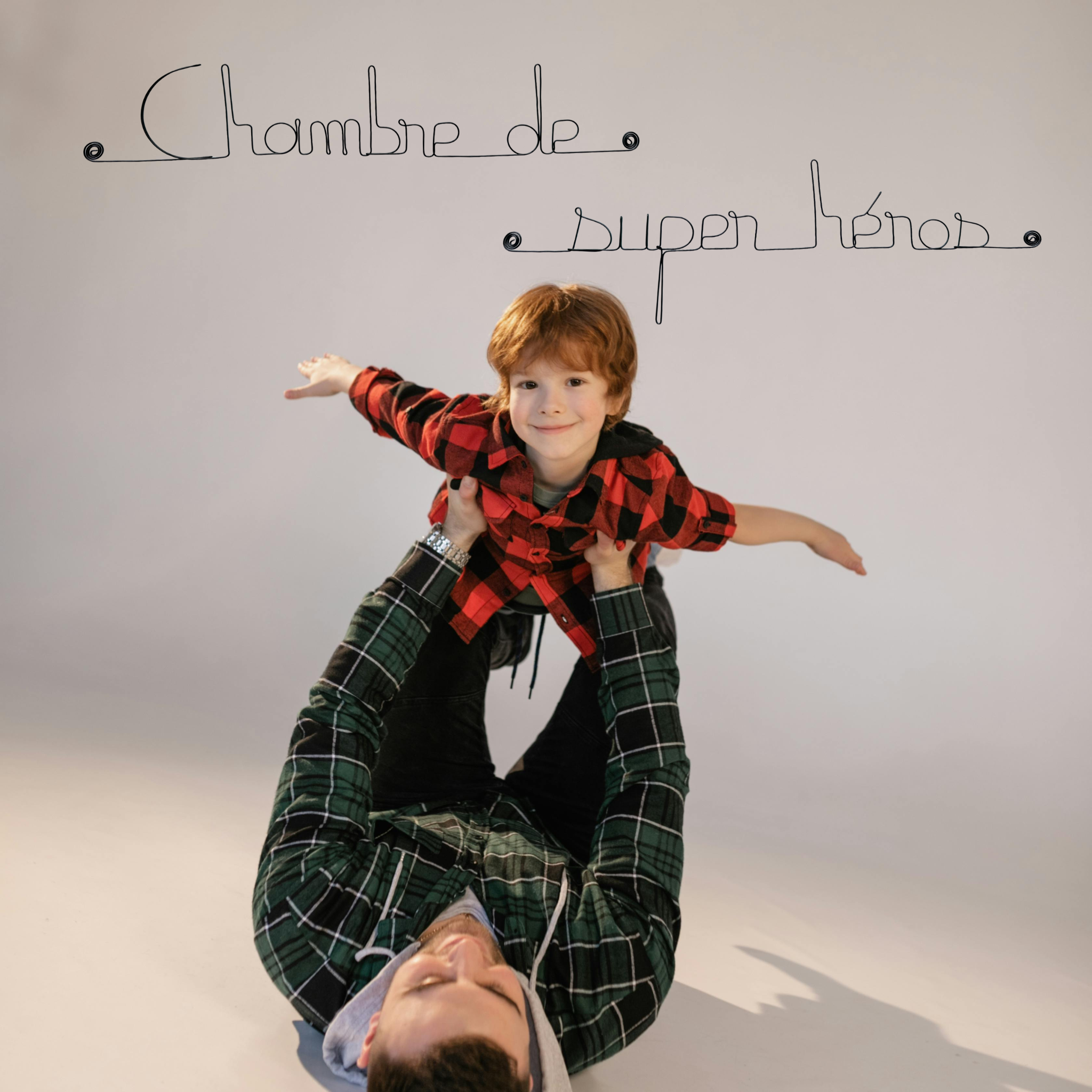 Message simple en fil de fer " Chambre de super héros " - à punaiser - Bijoux de mur